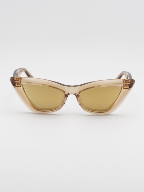 Bottega Veneta BV1101S 007 Sunglasses Brown Cat Eye Frame, Gold Lenses main image 9